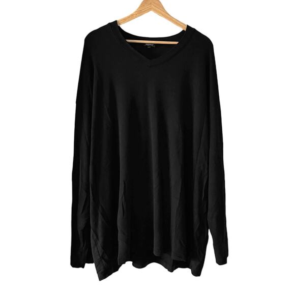 Bleusalt The Oversized V-Neck Long Sleeve Top in Black Size 4 / XL - Picture 5 of 9
